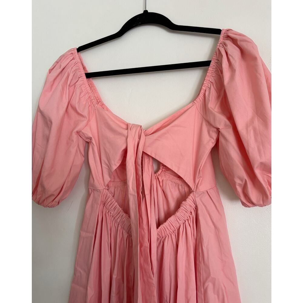 Pink Abercrombie O-Ring Puff Sleeve Midi Dress S - Picture 9 of 11